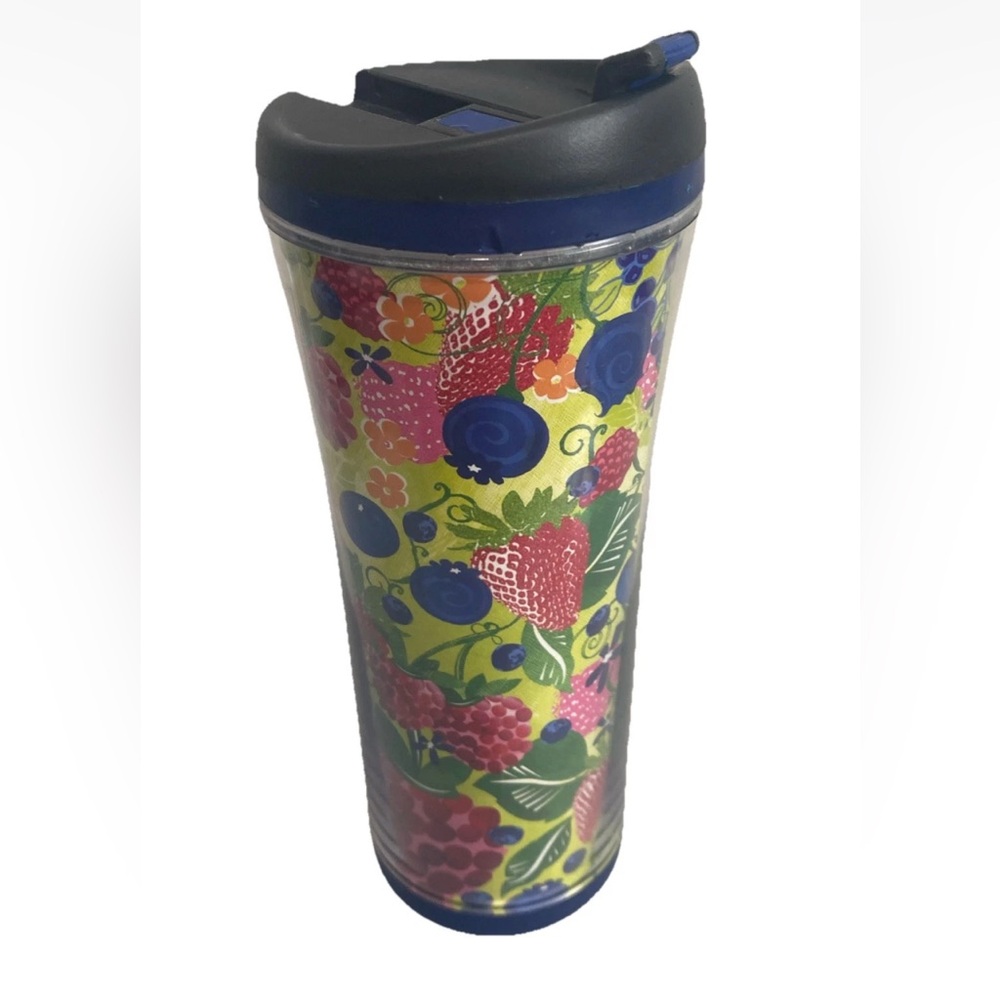 Starbucks Floral Fruit Travel Tumbler Mug Coffee Cup 16 oz 2007 Rare Unique